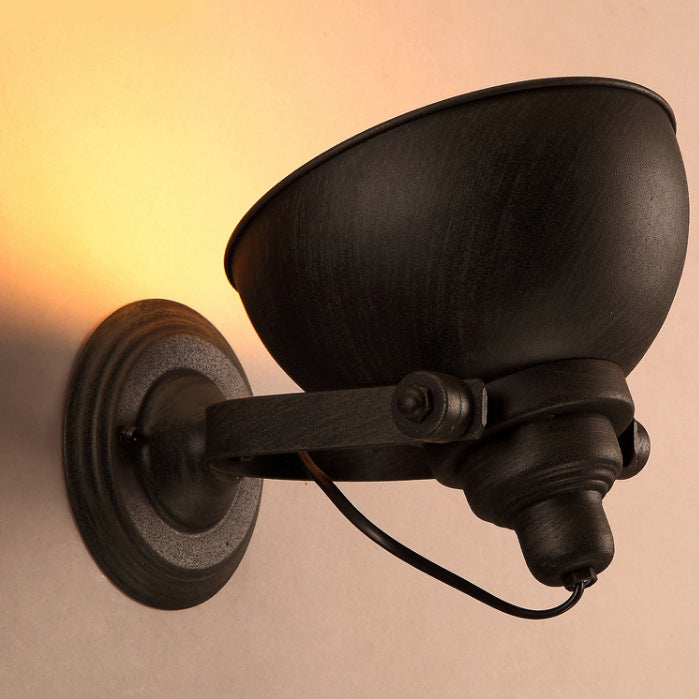 Contemporary Industrial Round Semicircle Iron 1-Light Wall Sconce Lamp For Living Room