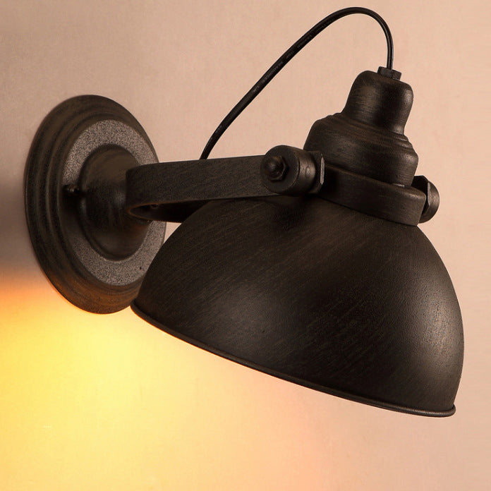 Contemporary Industrial Round Semicircle Iron 1-Light Wall Sconce Lamp For Living Room