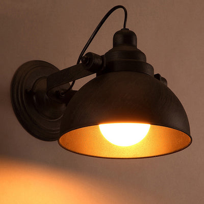 Contemporary Industrial Round Semicircle Iron 1-Light Wall Sconce Lamp For Living Room