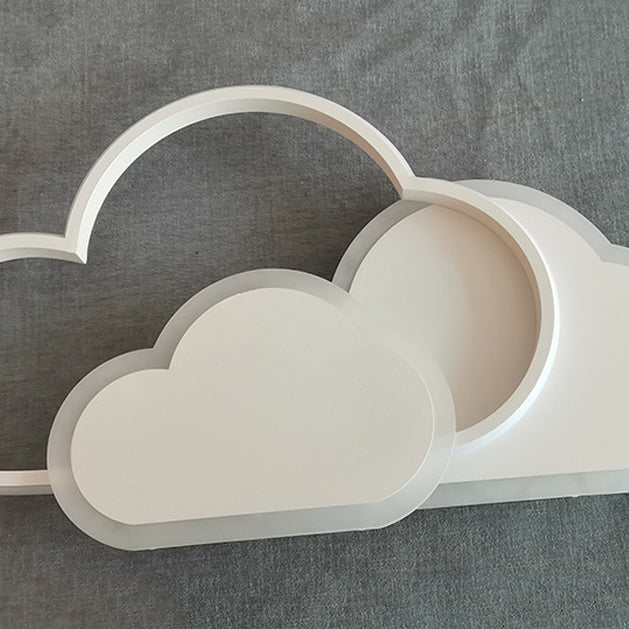 Combinaison contemporaine de nuages de dessin animé créatifs pour enfants en aluminium acrylique LED plafonnier pour chambre 