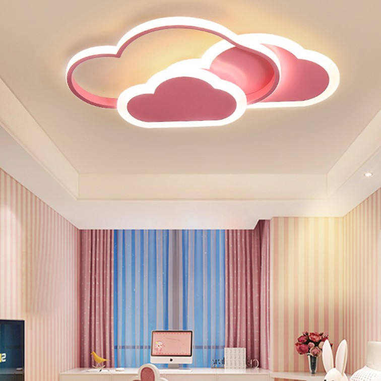 Combinaison contemporaine de nuages de dessin animé créatifs pour enfants en aluminium acrylique LED plafonnier pour chambre 