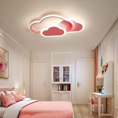 Contemporary Creative Kids Cartoon Clouds Combination Aluminum Acrylic LED Flush Mount Ceiling Light For Bedroom