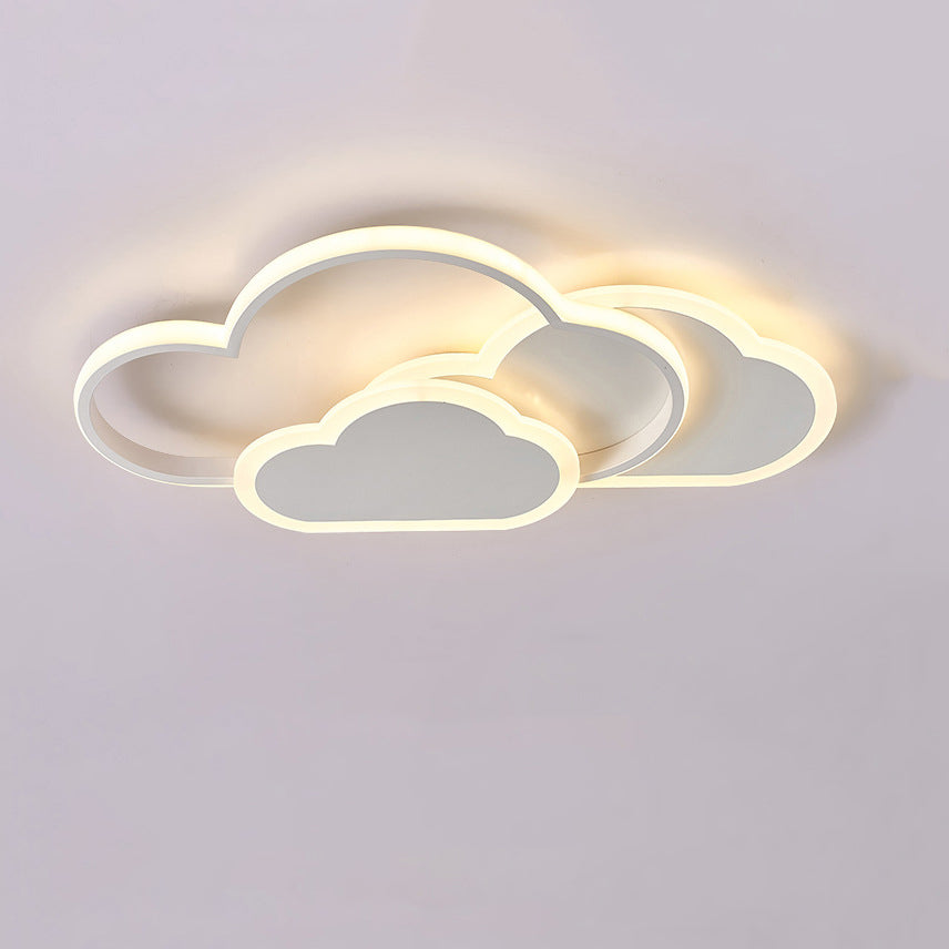 Combinaison contemporaine de nuages de dessin animé créatifs pour enfants en aluminium acrylique LED plafonnier pour chambre 