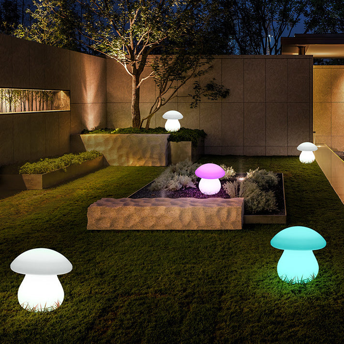 Zeitgenössische kreative solarbetriebene wasserdichte Pilzform PE LED Außenleuchte für die Terrasse 