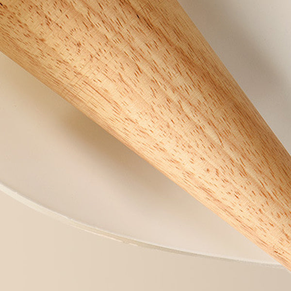 Contemporary Creative Ice Cream Shape Round Cone Wood Glass 1-Light Wall Sconce Lamp For Bedroom