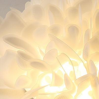 Contemporary Scandinavian Flower Feather Round Dome Iron Acrylic LED Flush Mount Ceiling Light For Bedroom