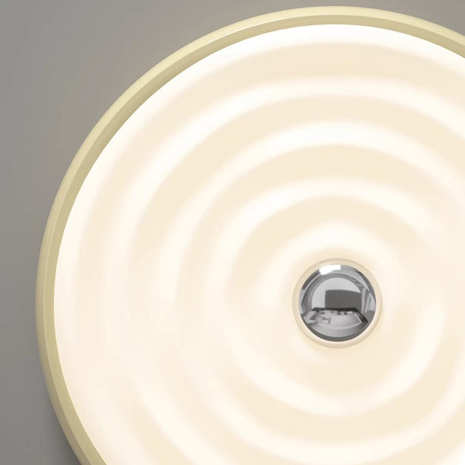 Traditional French Cream Round Iron LED Flush Mount Ceiling Light For Bedroom