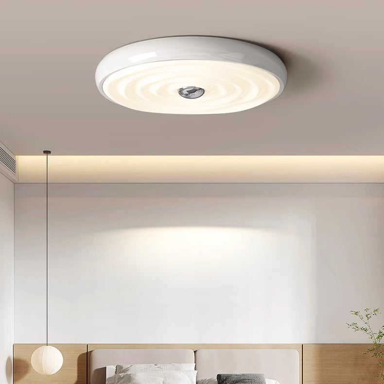 Luz de techo empotrada LED de hierro redonda con crema francesa tradicional para dormitorio 