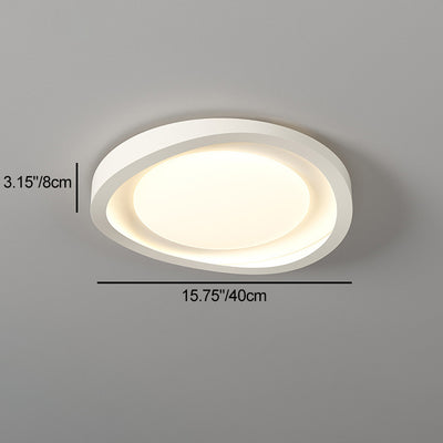 Modern Minimalist Irregular Round Iron Acrylic LED Flush Mount Ceiling Light For Bedroom