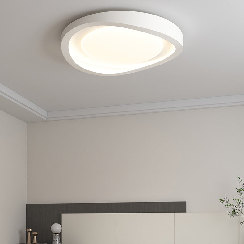 Modern Minimalist Irregular Round Iron Acrylic LED Flush Mount Ceiling Light For Bedroom