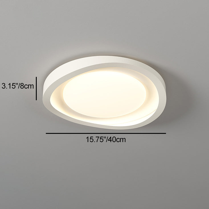 Modern Minimalist Irregular Round Iron Acrylic LED Flush Mount Ceiling Light For Bedroom