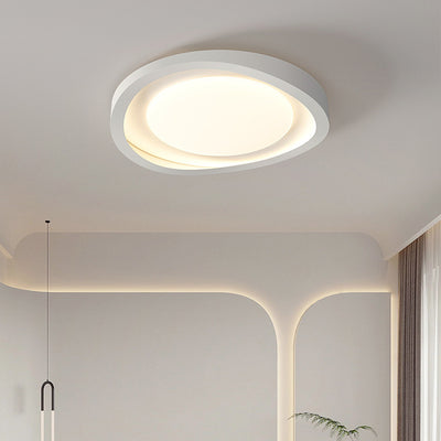 Modern Minimalist Irregular Round Iron Acrylic LED Flush Mount Ceiling Light For Bedroom