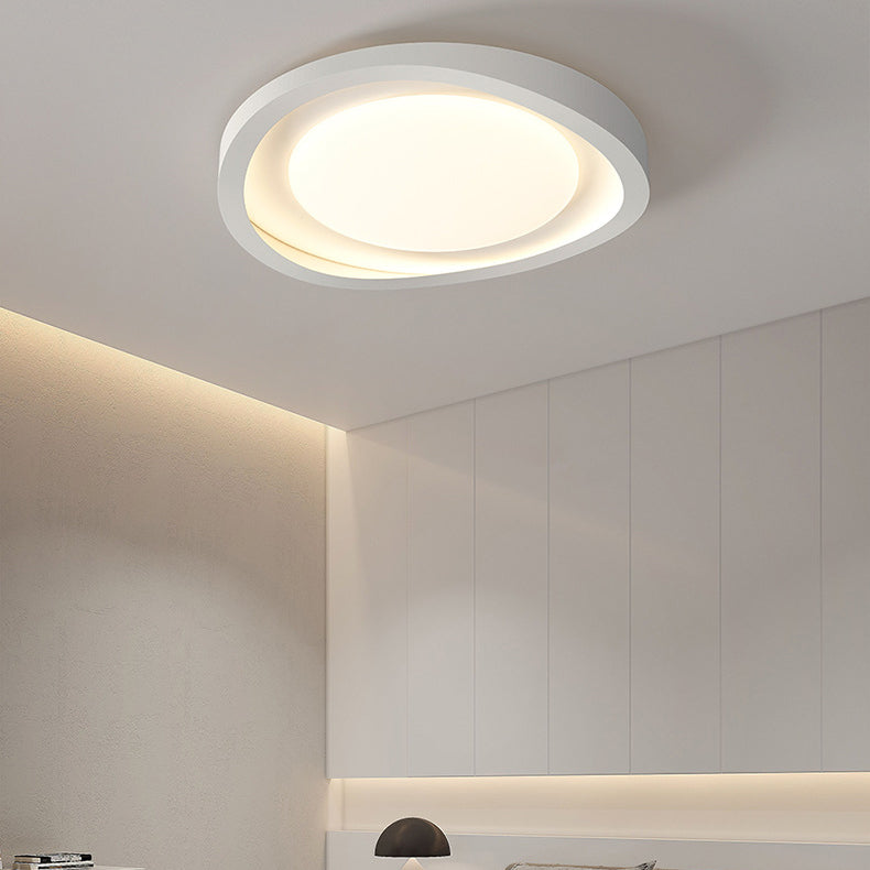 Modern Minimalist Irregular Round Iron Acrylic LED Flush Mount Ceiling Light For Bedroom