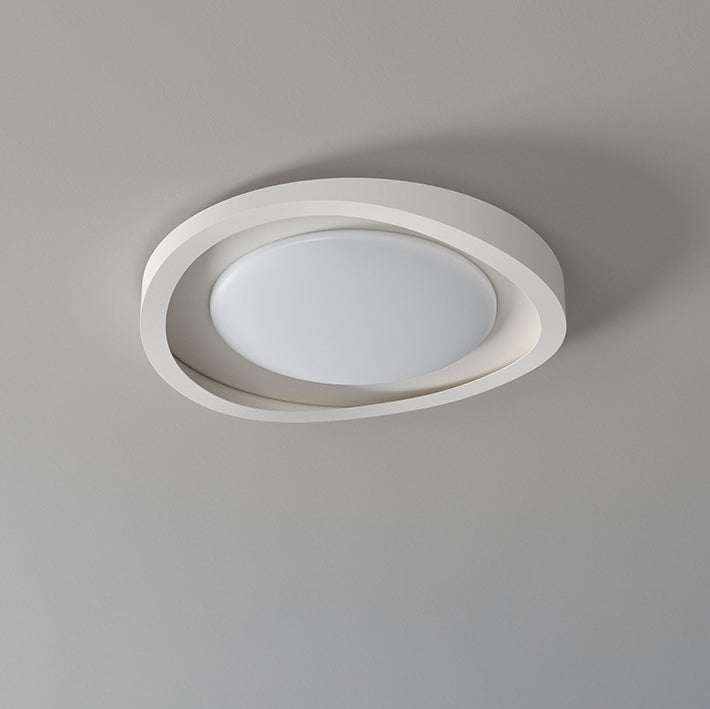 Modern Minimalist Irregular Round Iron Acrylic LED Flush Mount Ceiling Light For Bedroom
