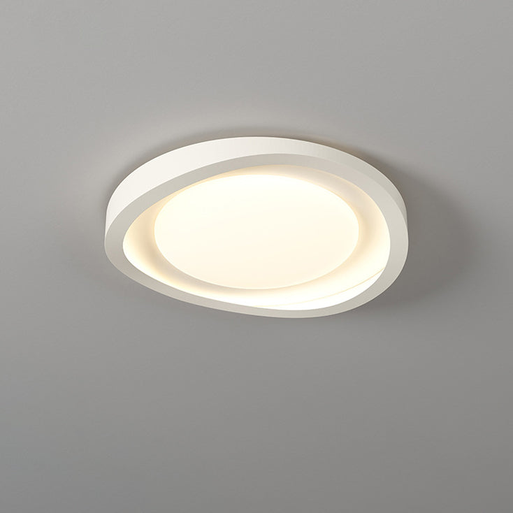 Modern Minimalist Irregular Round Iron Acrylic LED Flush Mount Ceiling Light For Bedroom