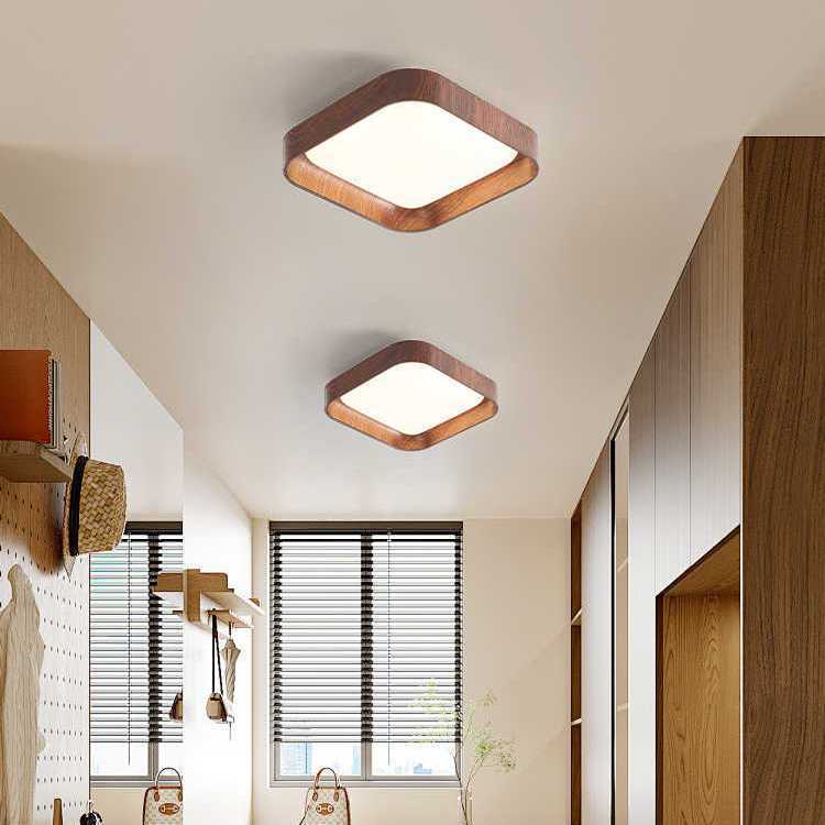 Modern Minimalist ABS PC Square Round LED Flush Mount Ceiling Light For Hallway