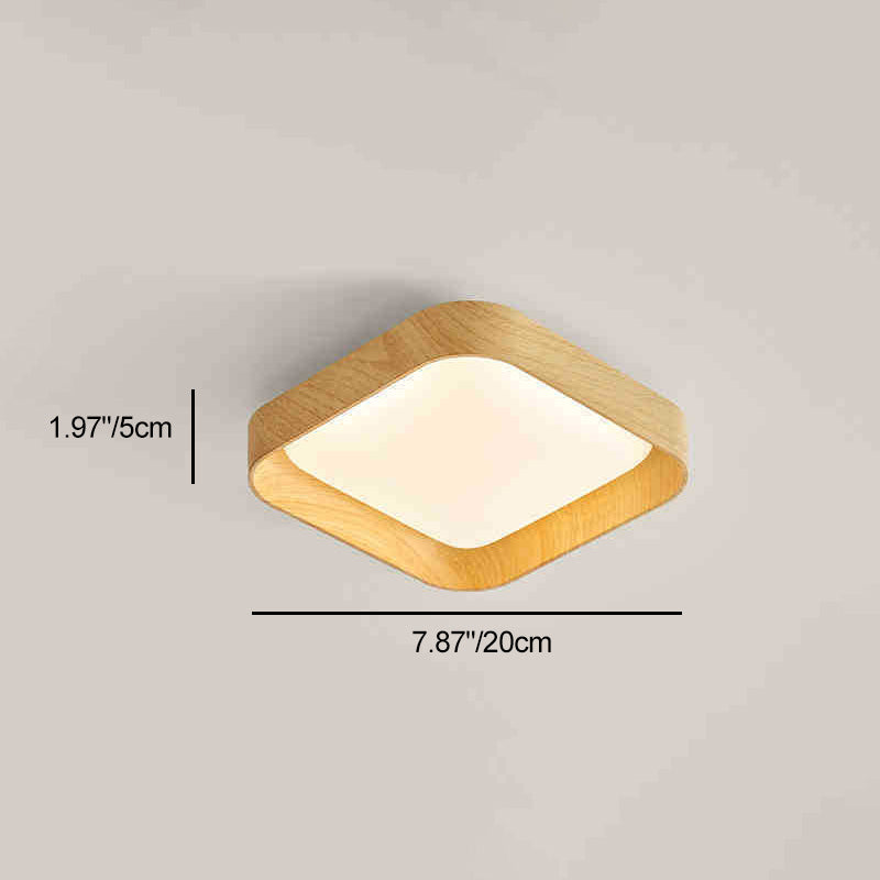 Modern Minimalist ABS PC Square Round LED Flush Mount Ceiling Light For Hallway