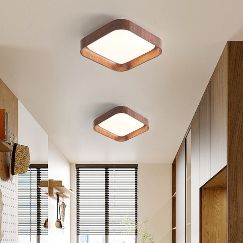 Modern Minimalist ABS PC Square Round LED Flush Mount Ceiling Light For Hallway