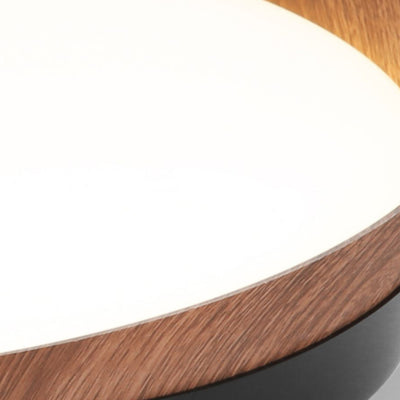 Traditional Japanese Round Dome Iron Acrylic LED Flush Mount Ceiling Light For Bedroom
