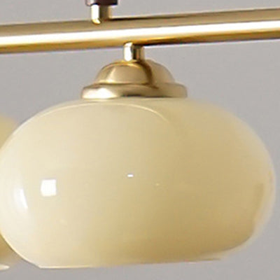 Zeitgenössischer skandinavischer runder linearer Eisen-Holz-Glas 3-Licht-Kronleuchter für das Esszimmer 