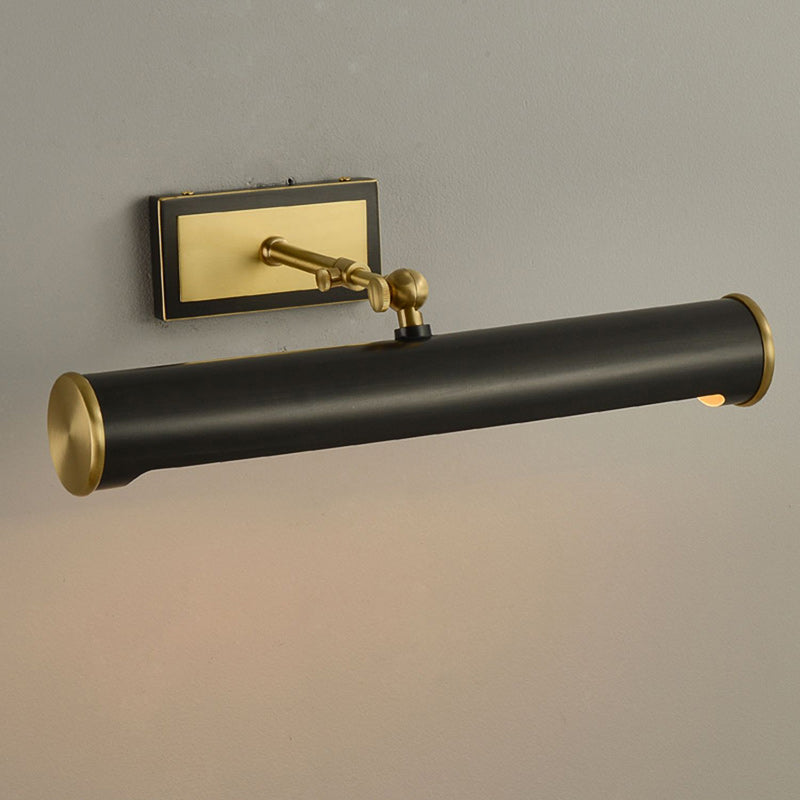 Applique Murale Moderne Minimaliste Cylindre Rond en Cuivre à 2 Lumières pour Salle de Bain 