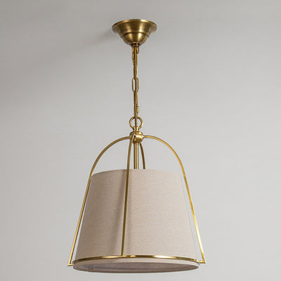 Modern Minimalist Trapezoidal Iron Fabric 3-Light Pendant Light For Dining Room