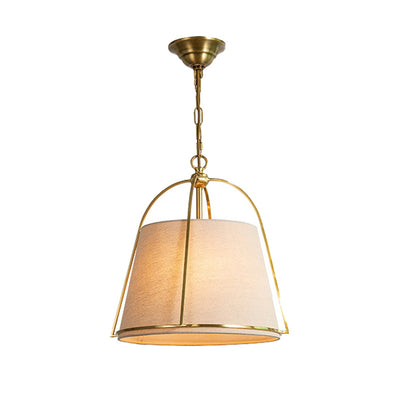 Modern Minimalist Trapezoidal Iron Fabric 3-Light Pendant Light For Dining Room