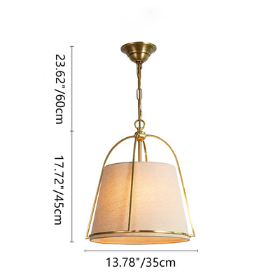 Modern Minimalist Trapezoidal Iron Fabric 3-Light Pendant Light For Dining Room