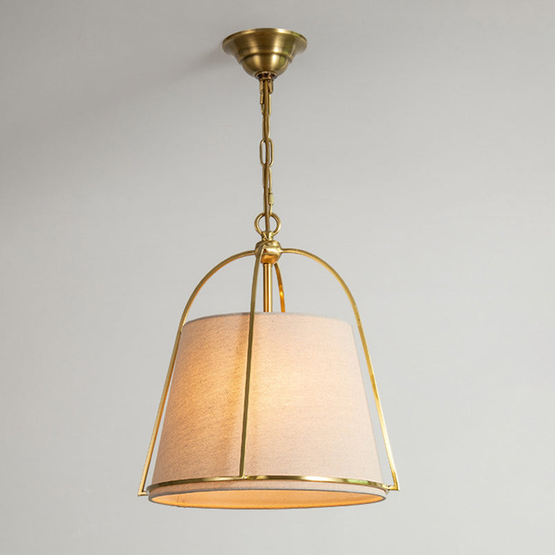 Modern Minimalist Trapezoidal Iron Fabric 3-Light Pendant Light For Dining Room