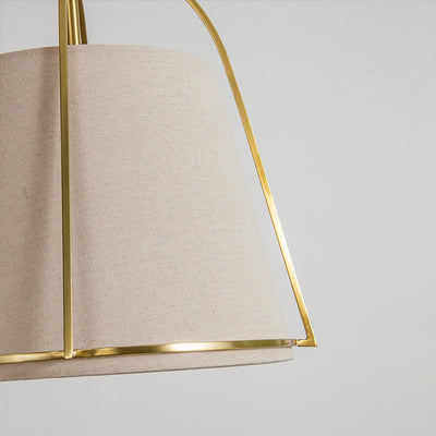 Modern Minimalist Trapezoidal Iron Fabric 3-Light Pendant Light For Dining Room