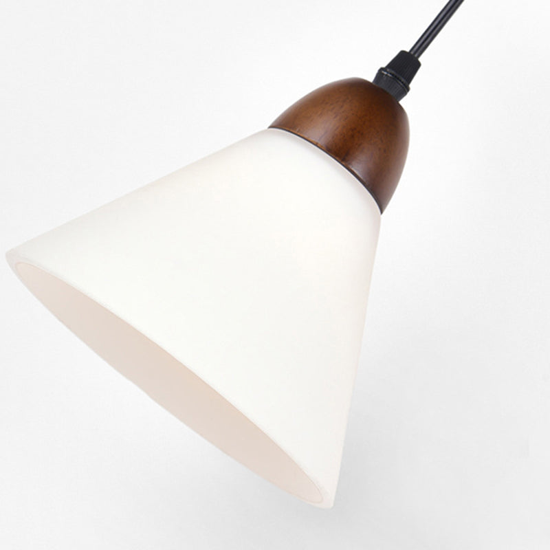Modern Minimalist Triangular Solid Wood Glass Iron 1-Light Wall Sconce Lamp For Bedroom