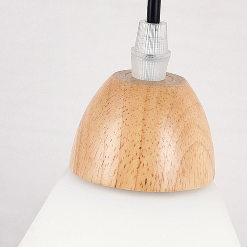 Modern Minimalist Triangular Solid Wood Glass Iron 1-Light Wall Sconce Lamp For Bedroom
