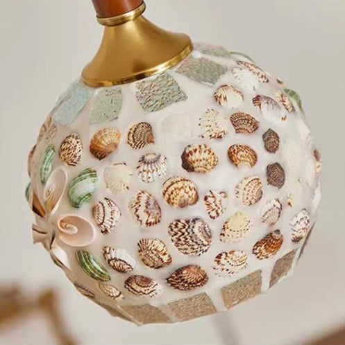 Lustre suspendu 1 lumière en verre ovale vintage traditionnel et fer solide en bois pour chambre à coucher 