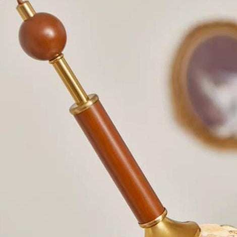 Lustre suspendu 1 lumière en verre ovale vintage traditionnel et fer solide en bois pour chambre à coucher 