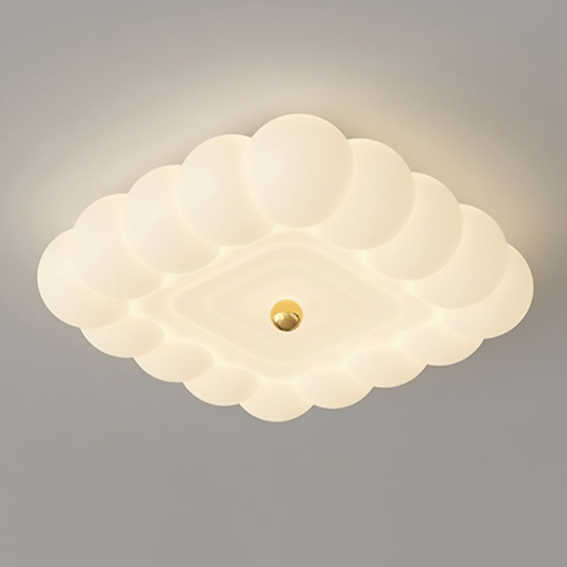 Plafonnier contemporain créatif rond en fer et plastique PE avec LED pour chambre à coucher 
