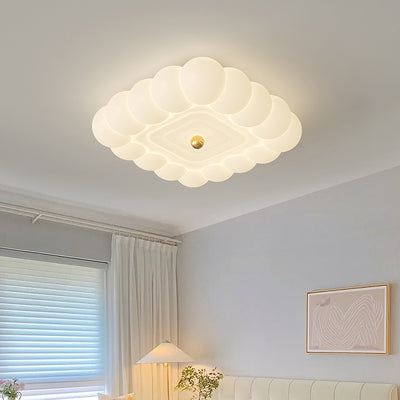 Plafonnier contemporain créatif rond en fer et plastique PE avec LED pour chambre à coucher 