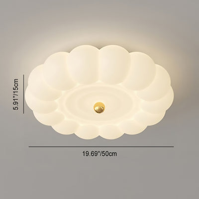 Plafonnier contemporain créatif rond en fer et plastique PE avec LED pour chambre à coucher 