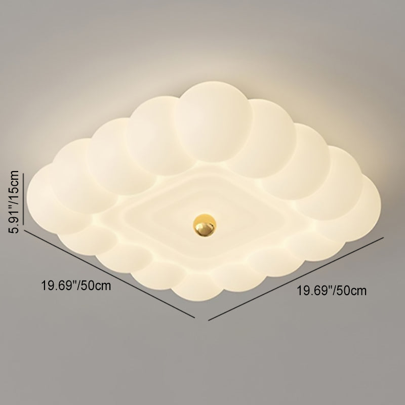 Plafonnier contemporain créatif rond en fer et plastique PE avec LED pour chambre à coucher 