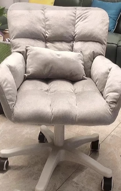 Modern Minimalist Square Back Velvet Cotton Nylon Desk Chair Backrest Armrest For Home Office