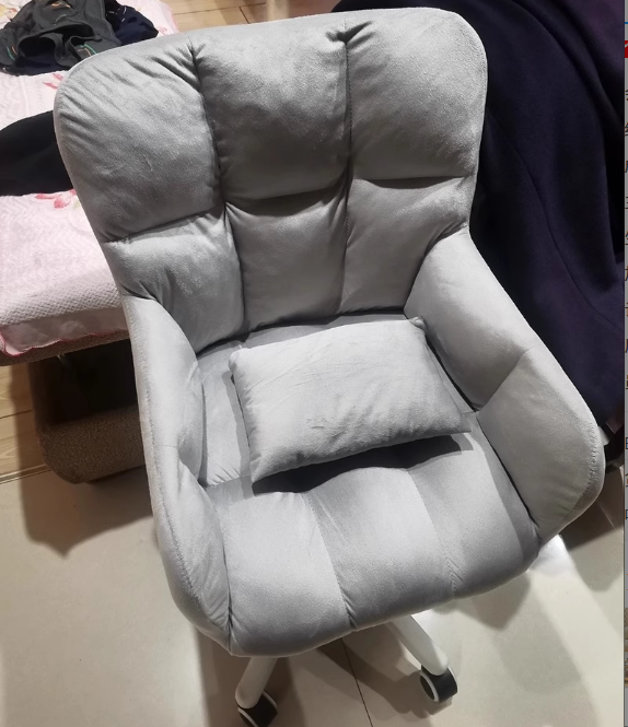 Moderner minimalistischer quadratischer Rücken Samt Baumwolle Nylon Schreibtischstuhl Rückenlehne Armlehne für Home Office 