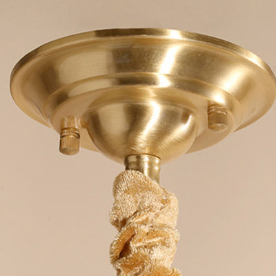 Lustre suspendu à 1 lumière en verre de cuivre étoile créative contemporaine pour chambre 