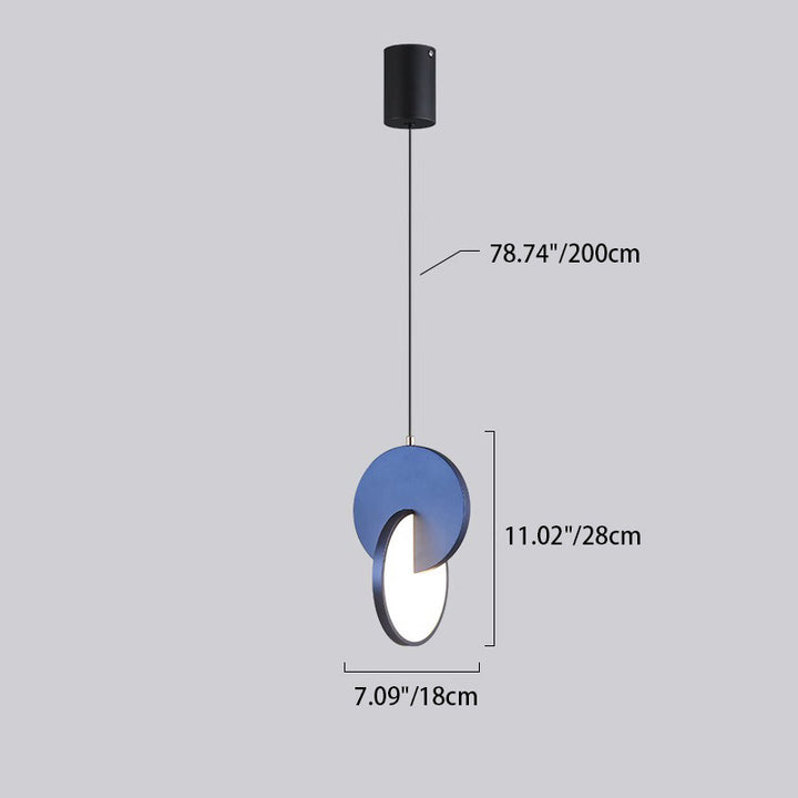 Zeitgenössische skandinavische runde Eisen-Acryl-LED-Pendelleuchte für Schlafzimmer 