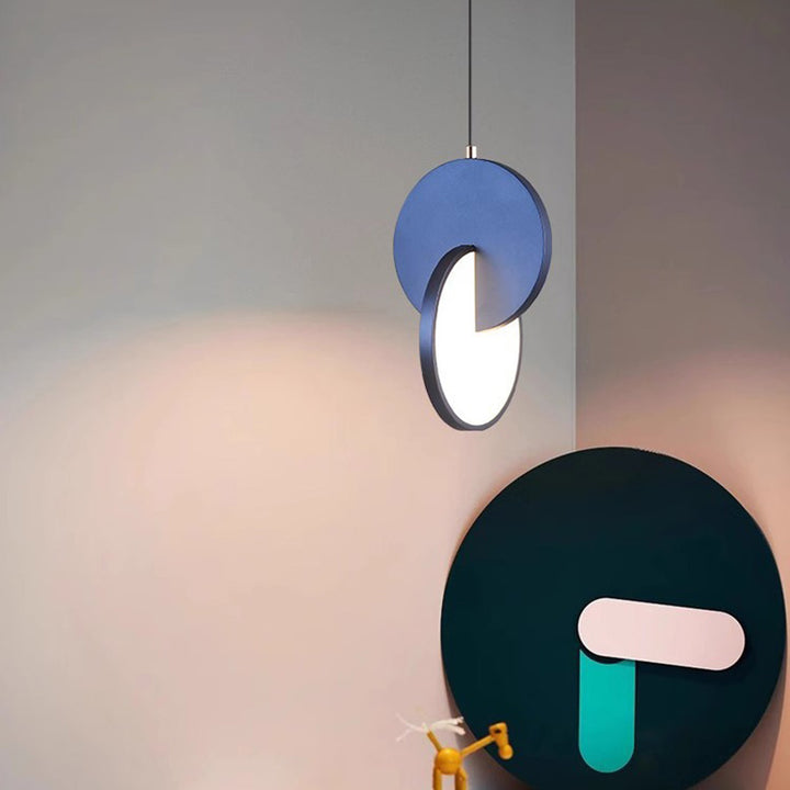 Zeitgenössische skandinavische runde Eisen-Acryl-LED-Pendelleuchte für Schlafzimmer 