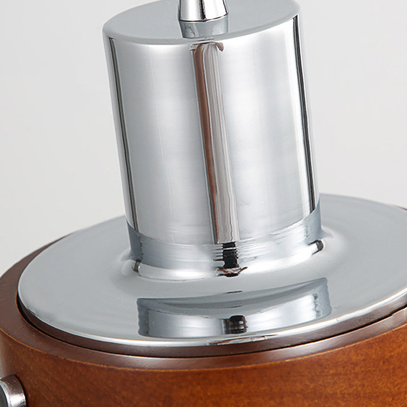 Suspension Luminaire Vintage Traditionnel Cylindrique en Bois et Fer à 1 Lumière pour Chambre 