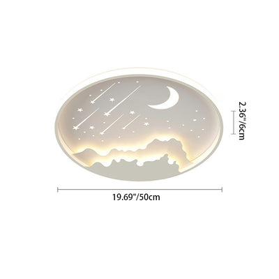 Luz de techo LED de montaje empotrado redonda de luna minimalista moderna de hierro y acrílico para dormitorio 