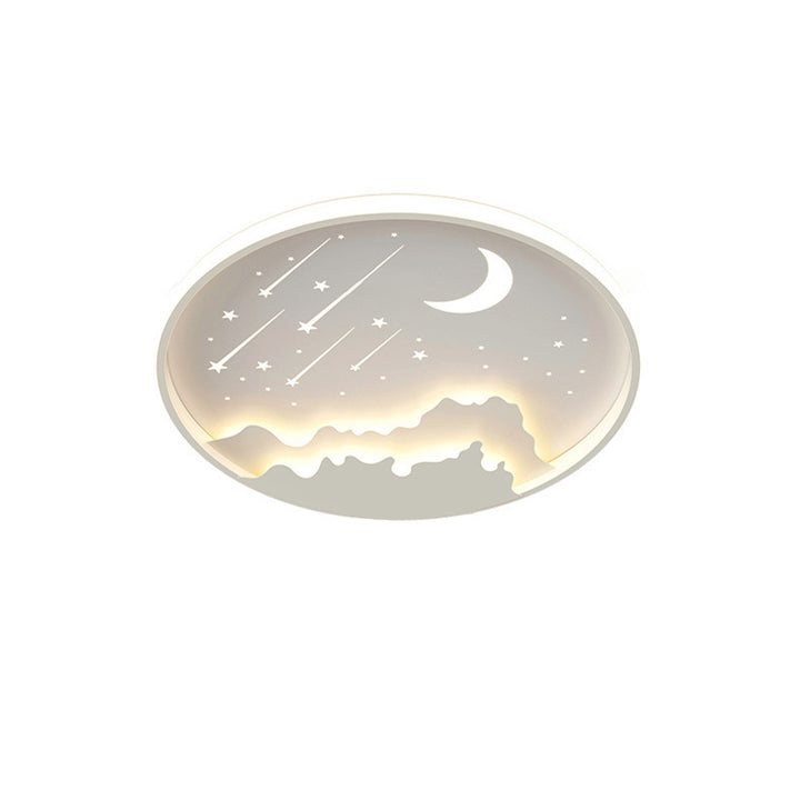 Moderne minimalistische Mond Runde Eisen Acryl LED Unterputz Deckenleuchte für Schlafzimmer 