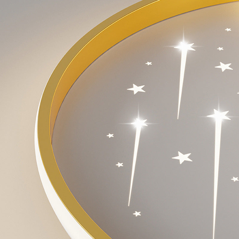 Luz de techo LED de montaje empotrado redonda de luna minimalista moderna de hierro y acrílico para dormitorio 