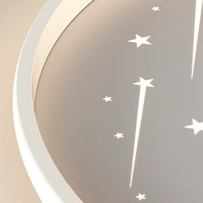 Luz de techo LED de montaje empotrado redonda de luna minimalista moderna de hierro y acrílico para dormitorio 