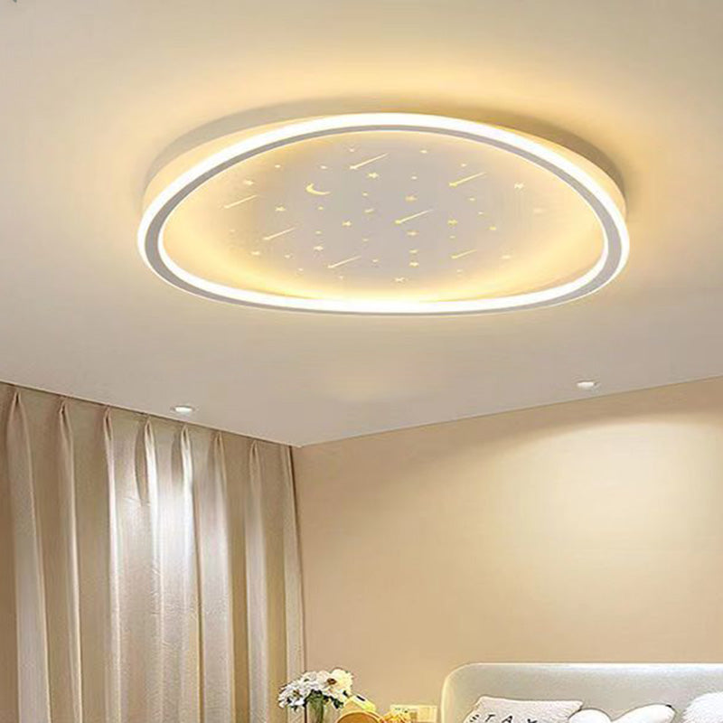Moderne minimalistische Mond Runde Eisen Acryl LED Unterputz Deckenleuchte für Schlafzimmer 