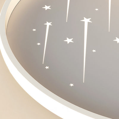 Luz de techo LED de montaje empotrado redonda de luna minimalista moderna de hierro y acrílico para dormitorio 